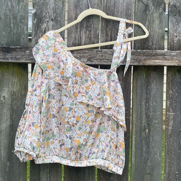 LC Lauren Conrad Ditzy Floral One Shoulder Blouse | S - Picture 3 of 6